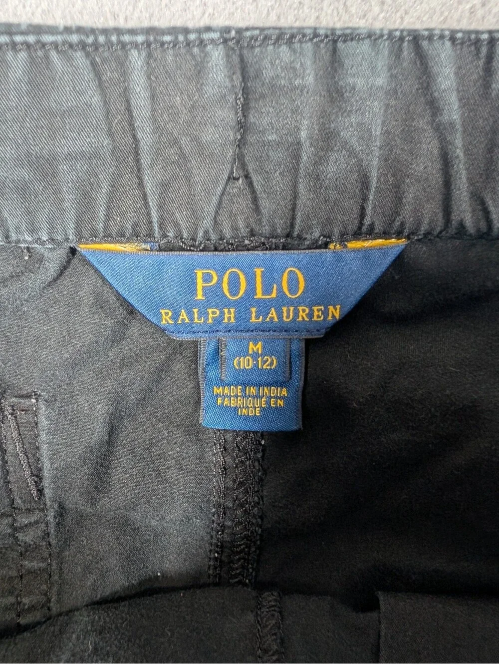 Polo Ralph Lauren Boys M 10 12 Black Pony Pull On Shorts Cotton Casual Preppy